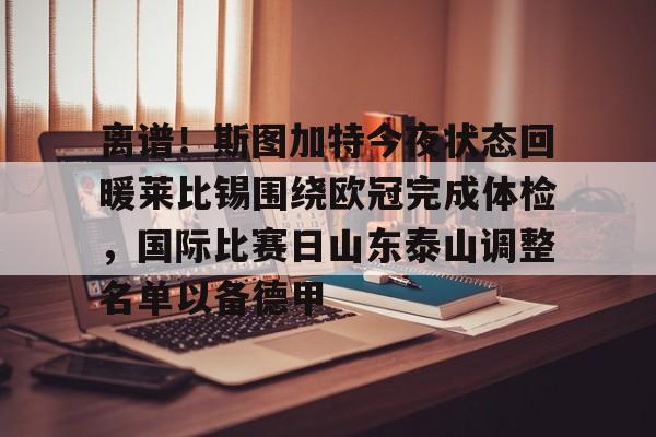 天博入口-离谱！斯图加特今夜状态回暖莱比锡围绕欧冠完成体检，国际比赛日山东泰山调整名单以备德甲的简单介绍